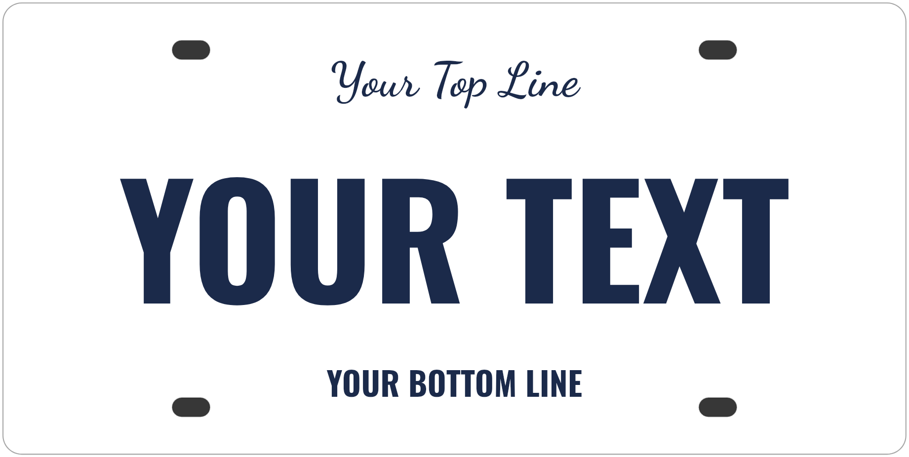 Personalized Novelty License Plate, with a sample design